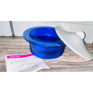 Tupperware Preludio Dip Bowl Candy Dish Plastic Cobalt Blue New 2875